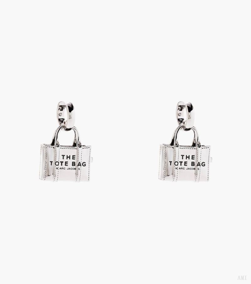 Marc Jacobs |Boucles d'oreilles à breloques Tote Bag - Argent antique clair |France Outlet