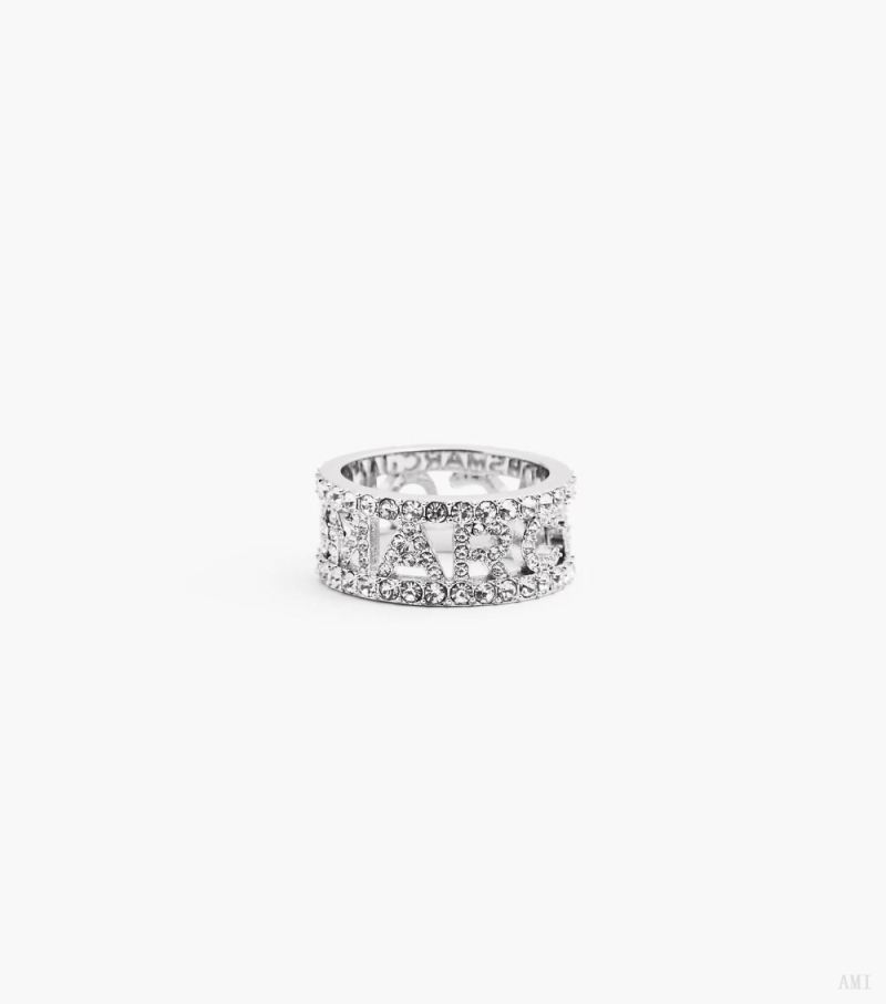 Marc Jacobs | The Monogram Pave Ring - Argent/Crystal | FranceOutlet