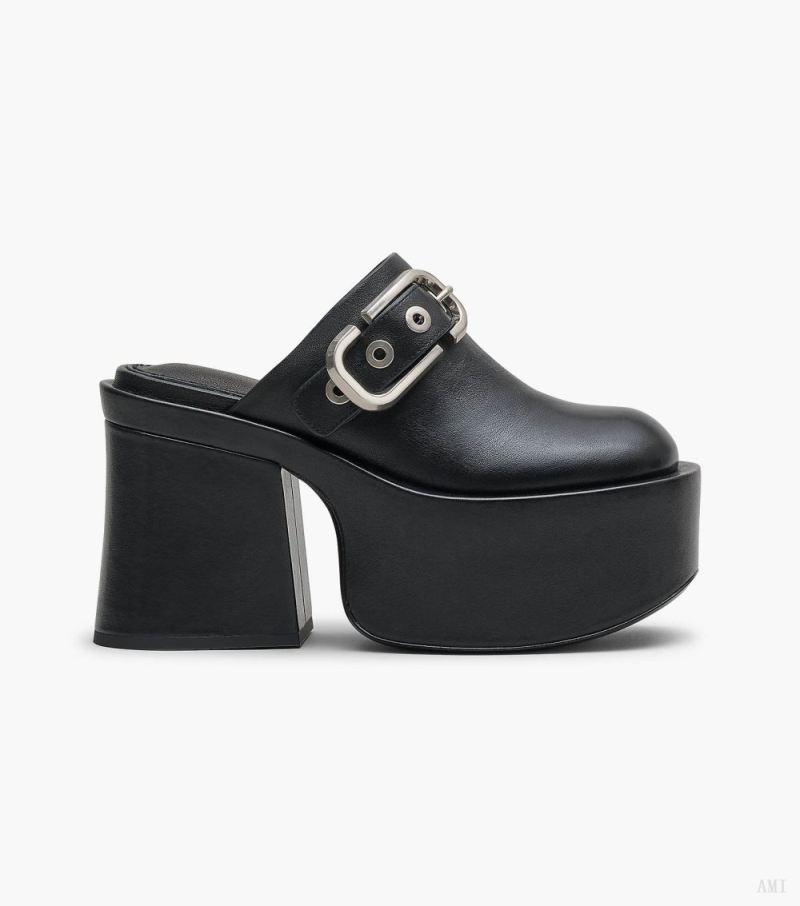 Marc Jacobs |Le sabot en cuir J Marc - Noir |France Outlet